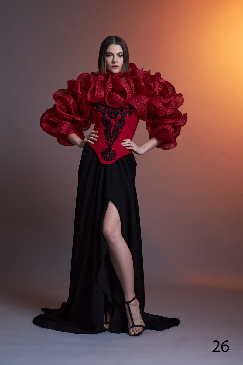 AW24 :: LOOK 26 [BOLERO - TOP - SKIRT]