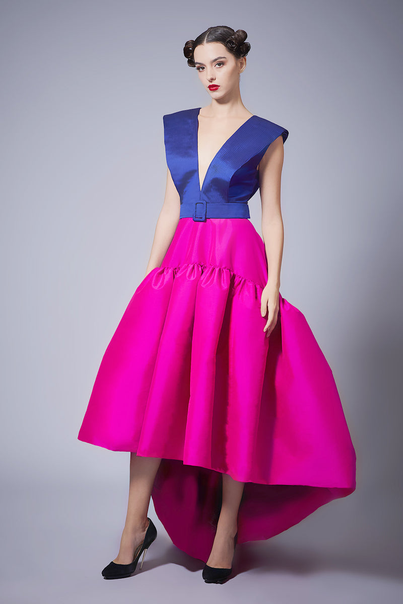 Ruffled Asymmetric Dress