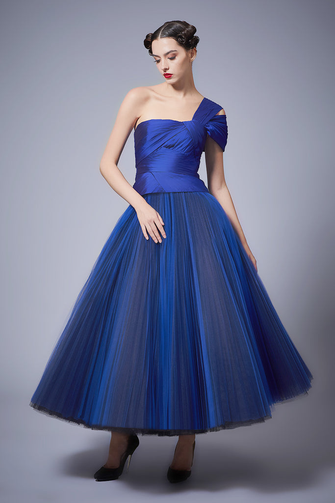 One-shoulder Pleated and draped  Dress