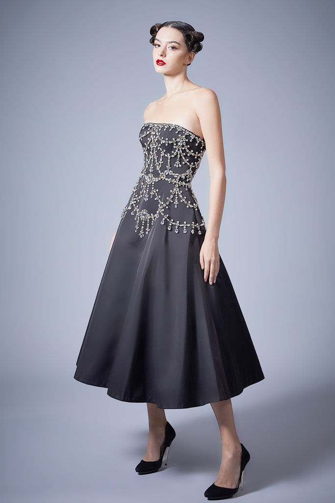 Crystal-embellished Strapless Dress