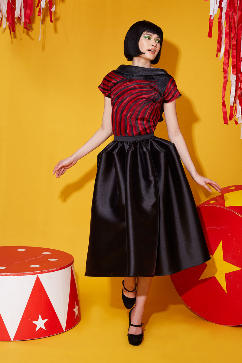 Hand-Pleated Midi Skirt