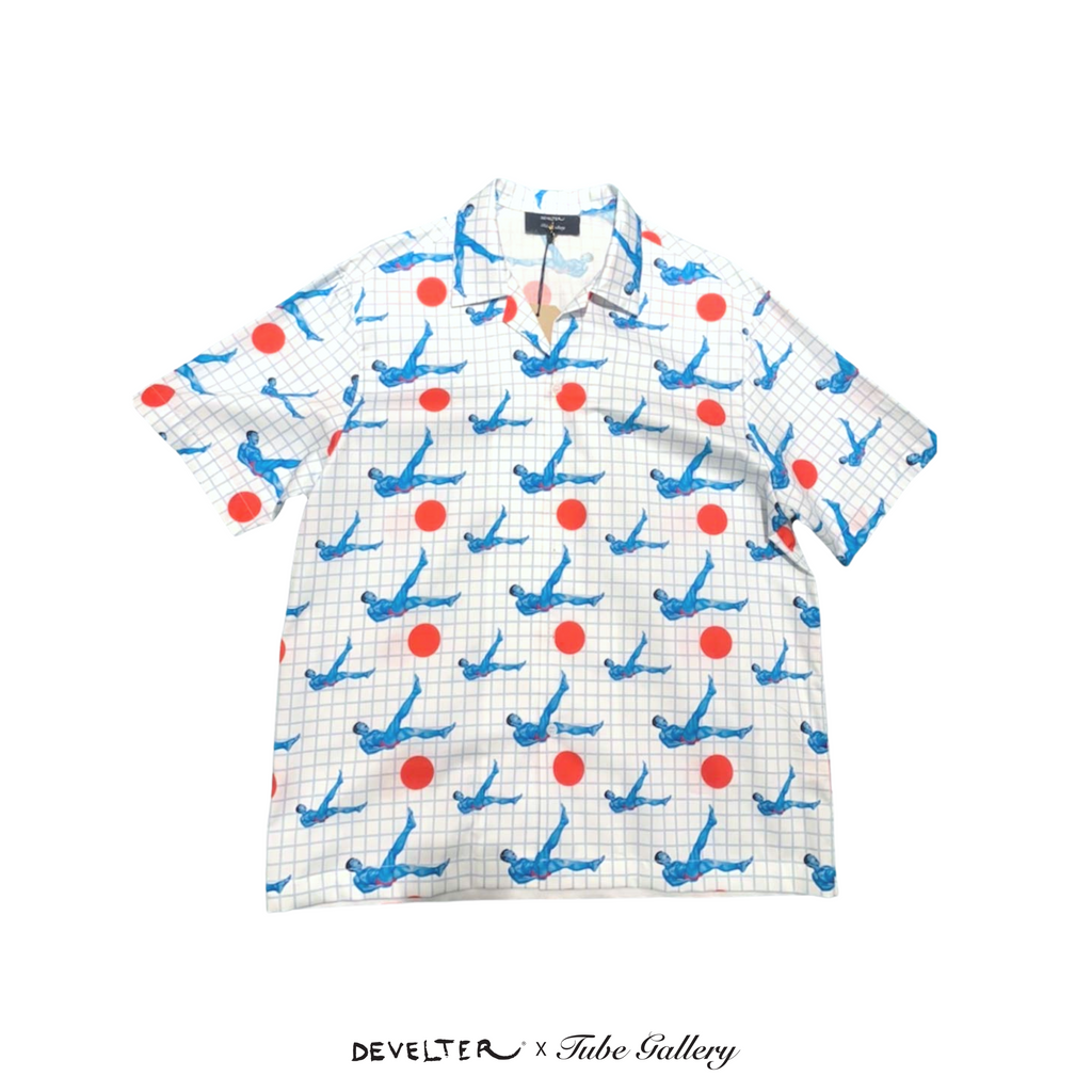 26. Chin Grid Blue Printed Shirt