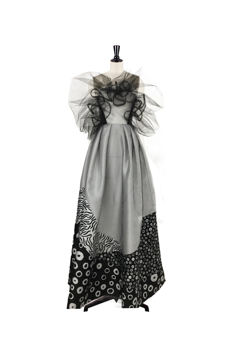 Mesh Ruffled-Embellished Patchwork Dress – Tube Gallery
