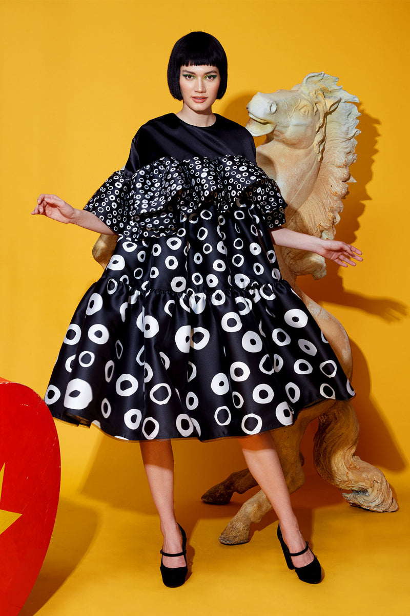 Printed Volume Baby doll Dress