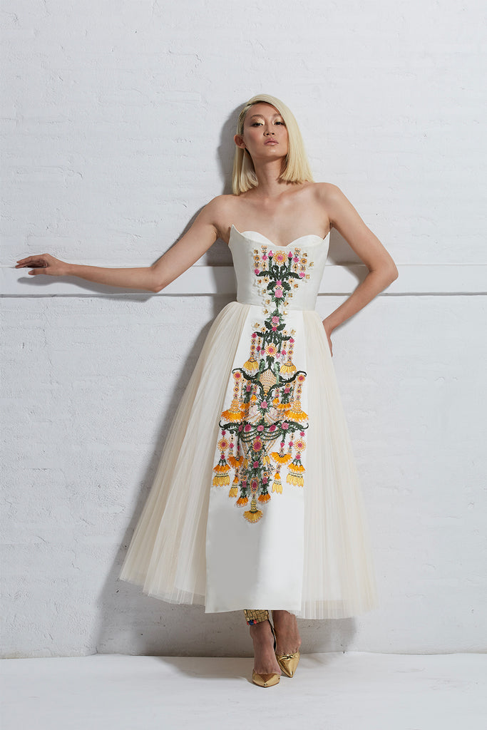 Maalai Garland Inspired Embroidery Stitches Dress
