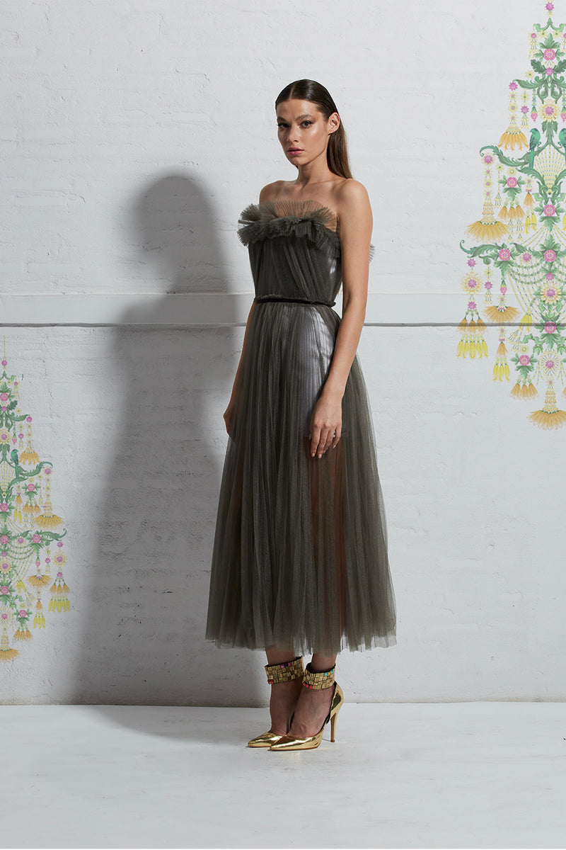 Pleated Tulle Dress