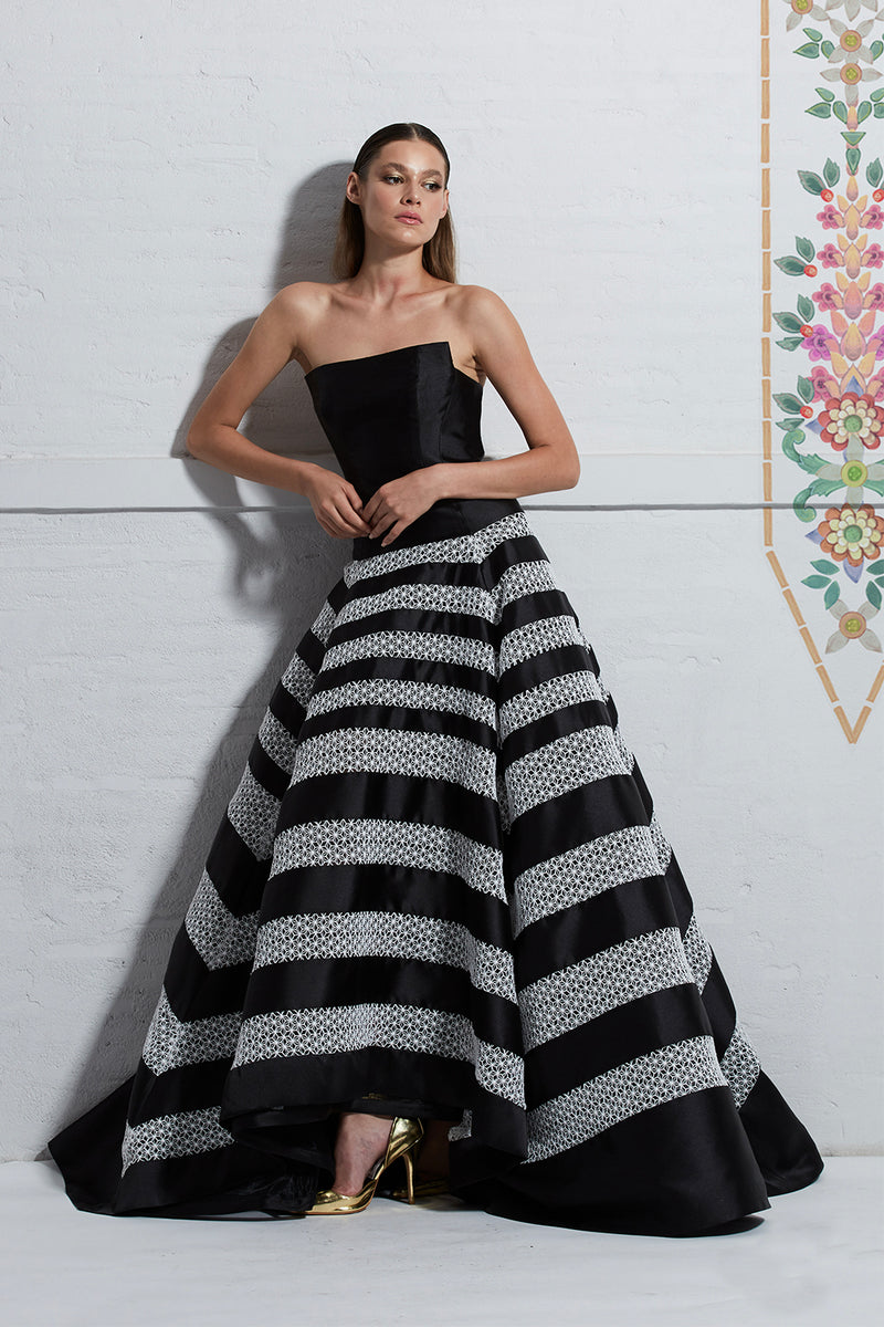 Crochet Lace Detail Tiered Dress