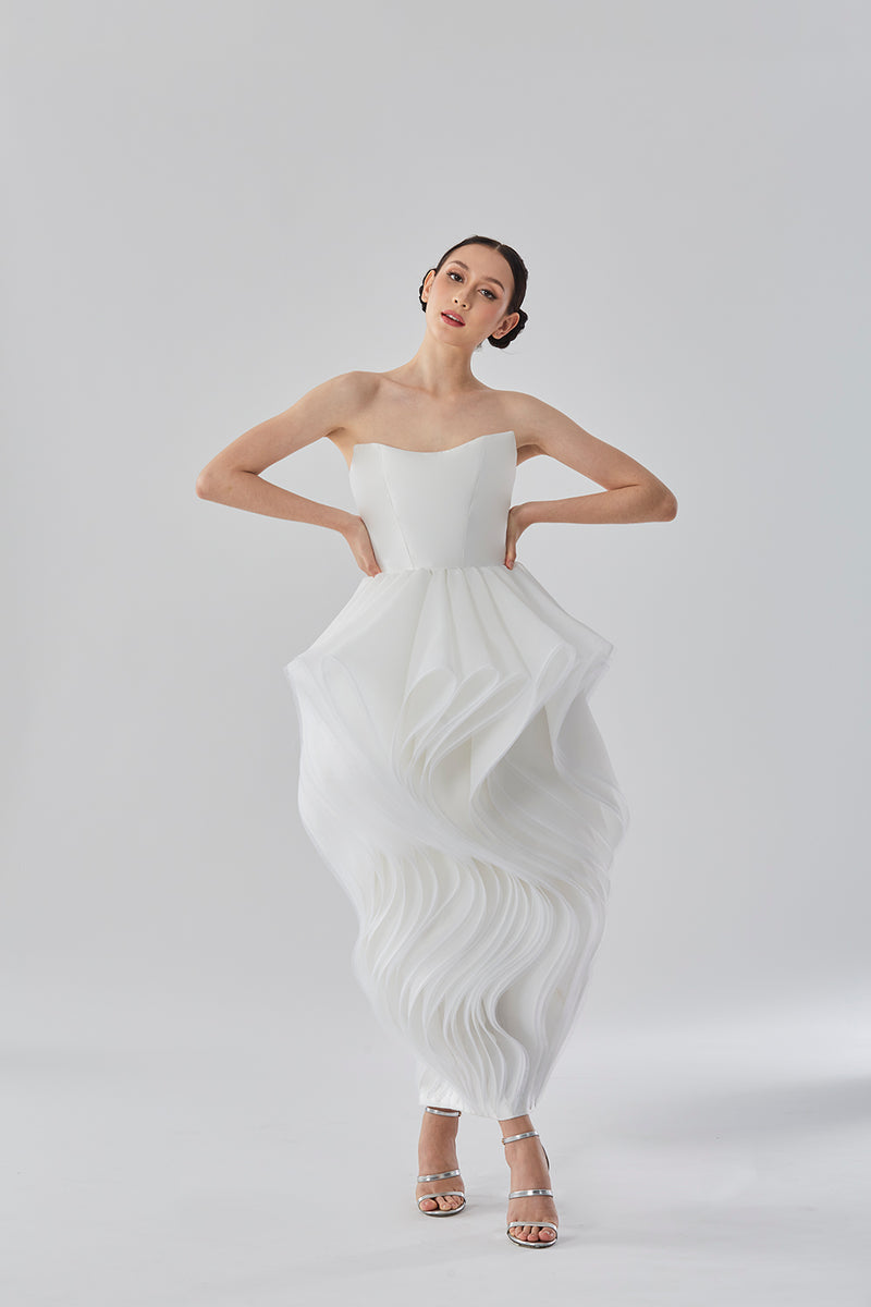 Strapless Ruffled Dress