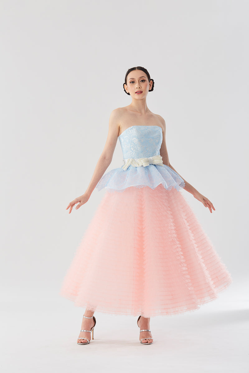 Lace Top with Ruffled Tulle Skirt